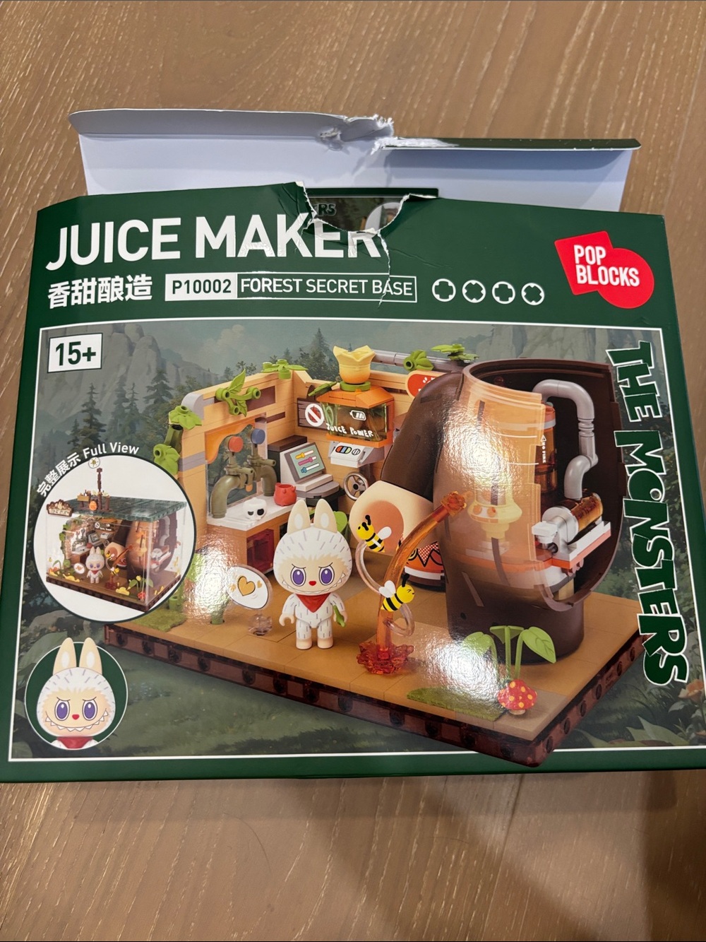 Pop Blocks Forest Secret Base Juice Maker Building Set - Green (opened)